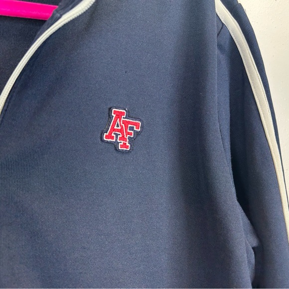 Vintage Y2K Abercrombie & Fitch Navy Blue Track Jacket Stripes Logo Mens M Rugby - Picture 4 of 10